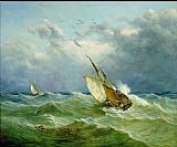 Unknown Artist Lowestoft Trawler in Rough Weather painting